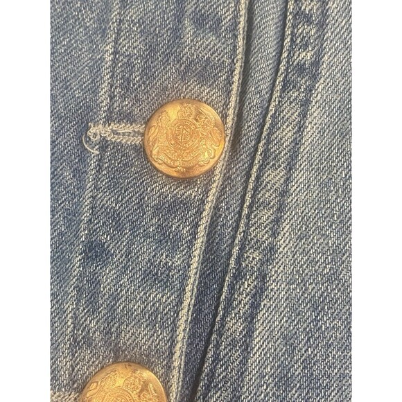 Etienne Marcel Wide Leg Trouser Mariner Nautical Gold Buttons Jeans sz 24 / 2 - Picture 6 of 10